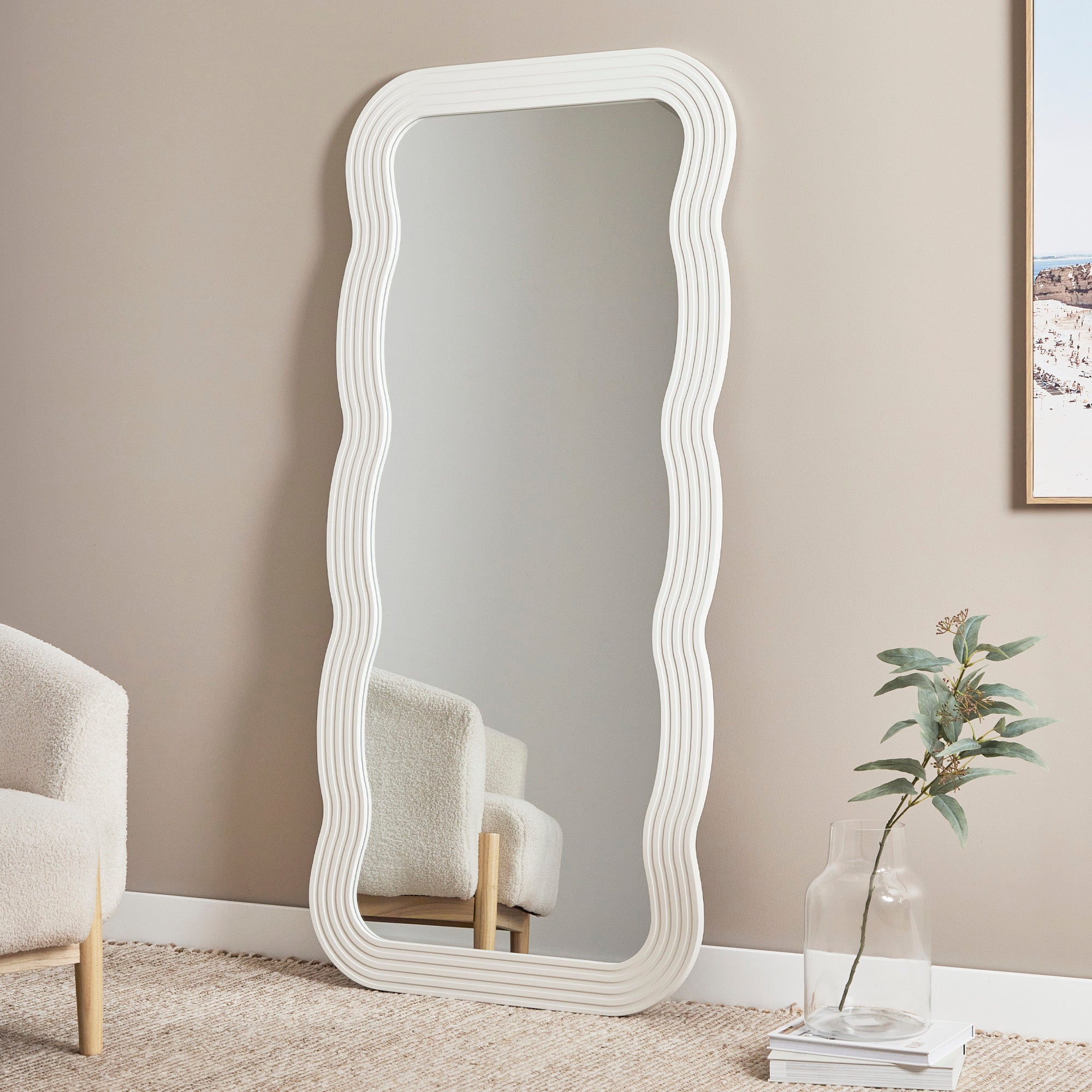 Jesse 177cm Squiggle Mirror White lifestyle image