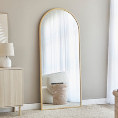 Oakleigh 180cm Arch Solid Oak Mirror Natural lifestyle image