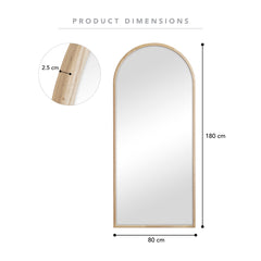 Oakleigh 180cm Arch Solid Oak Mirror Natural product image 3
