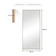 Oakleigh 180cm Rectangle Solid Oak Mirror Natural product image 3