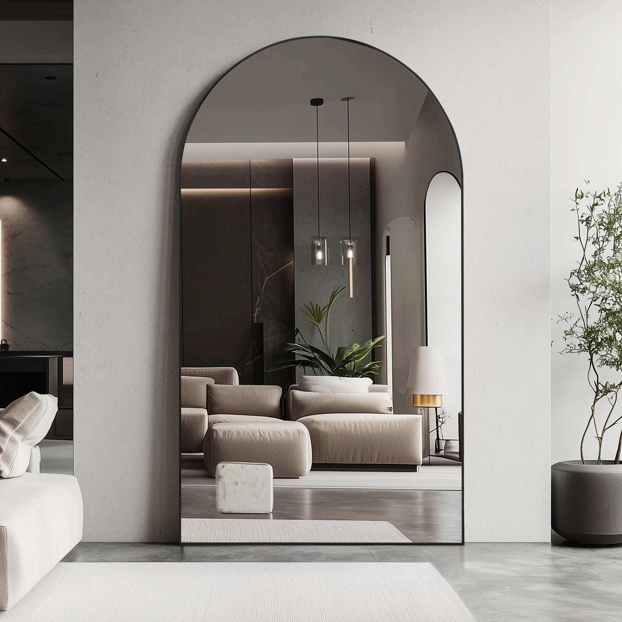 Cindy XXXL 210cm Arch Mirror Black lifestyle image