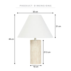 Astrid 43cm Travertine Table Lamp Natural product image 3