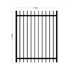 Oxworks Byron Gate - Aluminium - 50 x 10mm Blade, 970 x 1200mm - Image 4