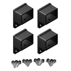 HOMESAFE Flat Top Pool Fencing Brackets - 38 x 25mm Fence Bracket - Raked - Satin Black