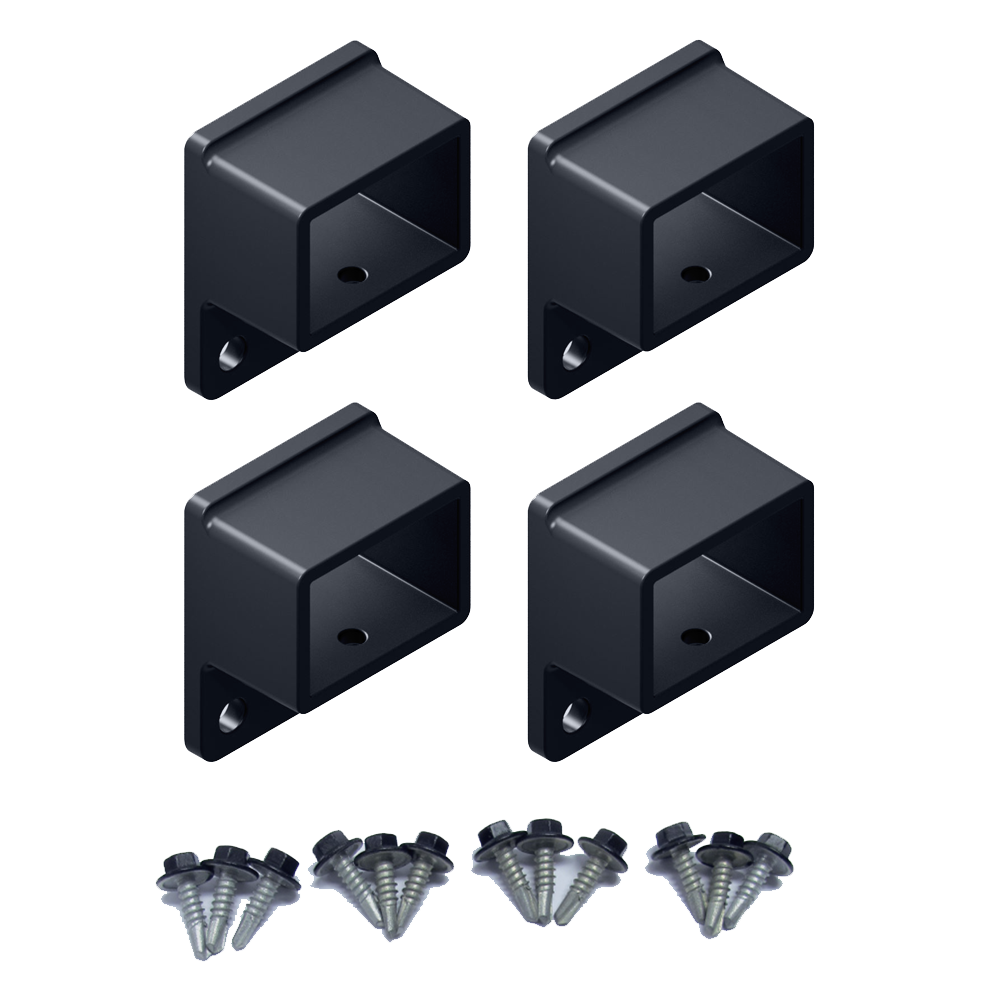 HOMESAFE Flat Top Pool Fencing Brackets - 38 x 25mm Fence Bracket - Raked - Ironstone - Image 1