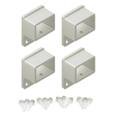 HOMESAFE Flat Top Pool Fencing Brackets - 38 x 25mm Fence Bracket - Raked - Surfmist