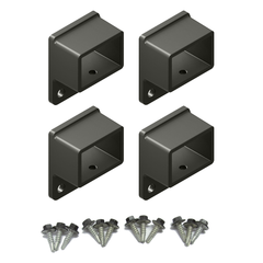 HOMESAFE Flat Top Pool Fencing Brackets - 38 x 25mm Fence Bracket - Raked - Woodland Grey
