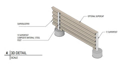 Composite Sleeper for retaining walls SuperSleeper - 205mmH x 1950mmL