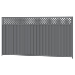 1800mm x 3180mm high Colorbond Lattice Fencing Panel 100% Australian Made, 4x Sheets, 2x Channel Posts, 3x Rails, 1x Infill sheet, Screws. - Image 1
