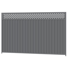 2100mm high Colorbond Lattice Fencing Panel 100% Australian Made (3.18m wide) 4x Sheets, 2x Channel Posts, 3x Rails, 1x Infill sheet, Screws.