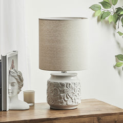 Florence 46cm Modern Ceramic Table Lamp White lifestyle image
