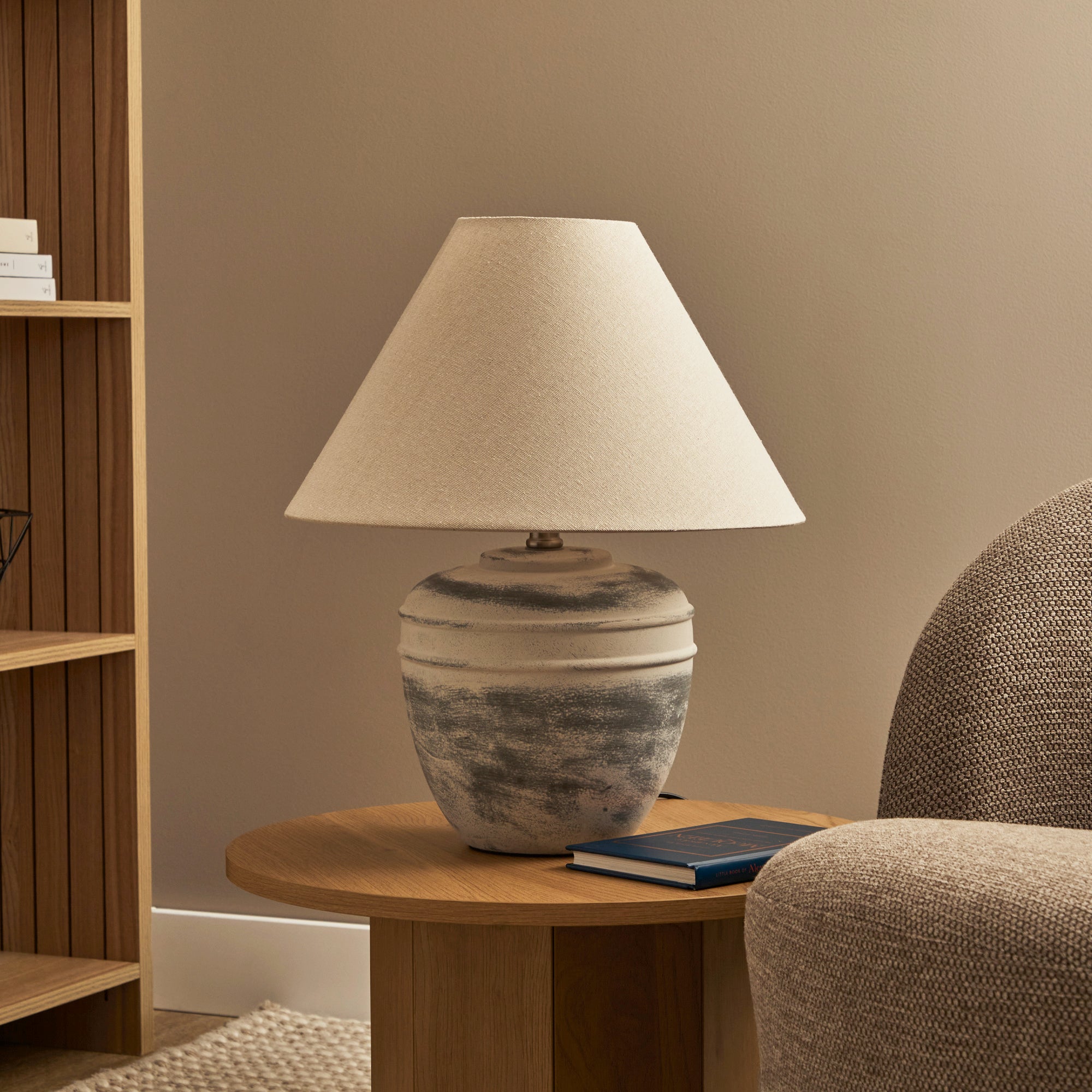 Katara 47cm Rustic Terracotta Table Lamp Beige lifestyle image