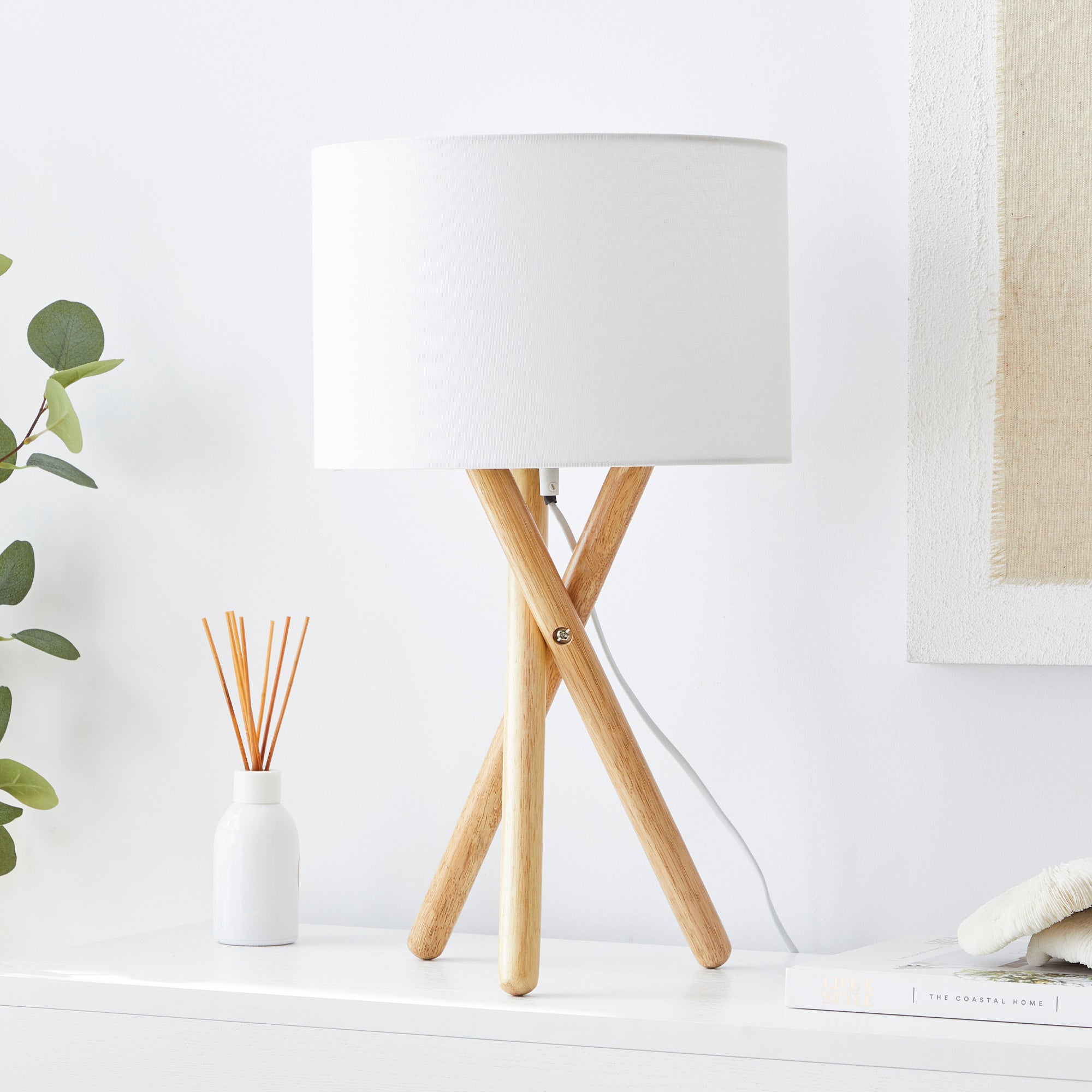 Byron 52cm Tripod Table Lamp Natural lifestyle image