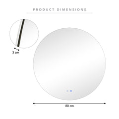 Aurora 80cm Round Backlit Mirror product image 3