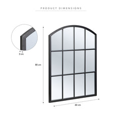Marais 80cm Arch Top Iron Indoor Outdoor Mirror Black product image 4