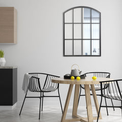 Marais 80cm Arch Top Iron Indoor Outdoor Mirror Black product image 3