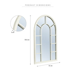 Vault 76.5cm Arched Iron Indoor Outdoor Mirror White product image 4