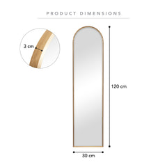 Cindy 120cm Arched Leaning Wall Mirror Gold product image 3