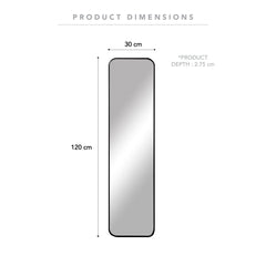 Elle 120cm Rectangle Leaning Wall Mirror Black product image 4