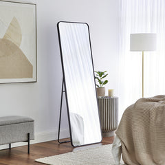 Elle 165cm Standing Full Length Rectangle Mirror Black lifestyle image