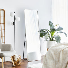 Elle 165cm Standing Full Length Rectangle Mirror White lifestyle image