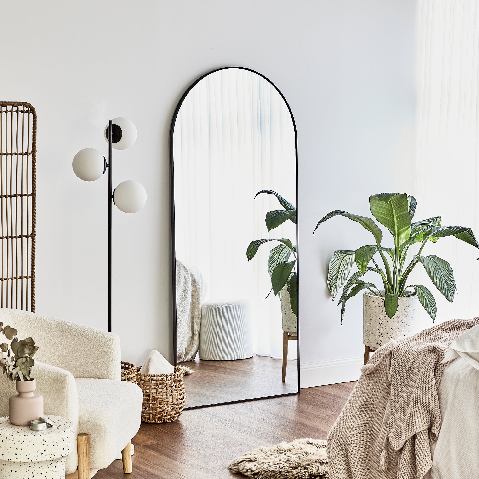 Cindy XL 180cm Arch Mirror Black lifestyle image