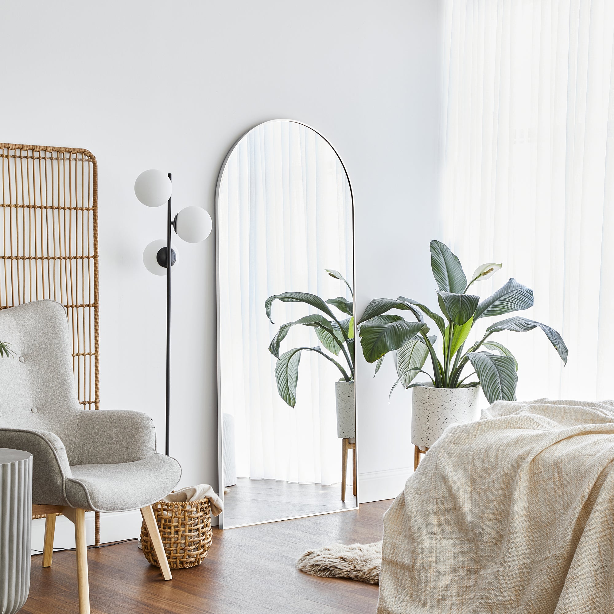Cindy XL 180cm Arch Mirror White lifestyle image