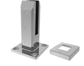 Base Plate Pool Fence Spigot, Bolt Down, 2205 Duplex Stainless Steel, with domical cover