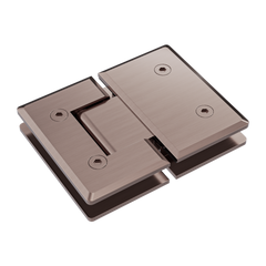 FORGE SHOWER HINGE GLASS TO GLASS 180 Degrees for 10mm Glass - BRUSHED BRONZE - Image 1