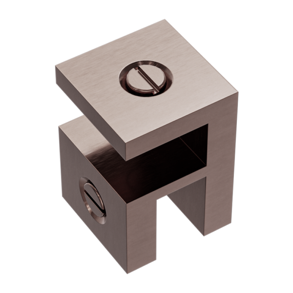 SHOWER GLASS HEADER BAR OVERPANEL FITTING SQUARE 10MM/10MM - BRUSHED BRONZE - Image 1