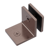 Frameless shower glass BRACKET SQUARE GLASS TO WALL 90 Degrees - BRUSHED BRONZE