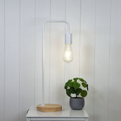 Lane Scandi Table Lamp White with Timber product image 2