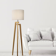 Lund Complete Scandi Timber Tripod Floor Lamp product image 5