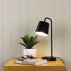 Henk Metal Desk Lamp with USB Socket styled in a room