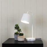 Henk Metal Desk Lamp with USB Socket styled in a room