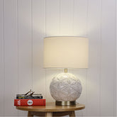 Ariel Ceramic Table Lamp with Shade styled in a room
