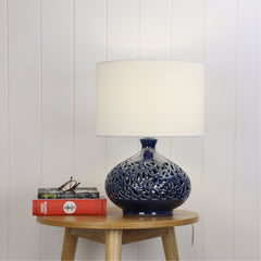 Douglas Ceramic Table Lamp with Shade styled in a room