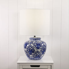 Eden Ceramic Table Lamp styled in a room