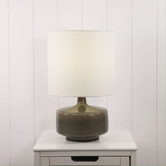 Fawn Ceramic Table Lamp styled in a room