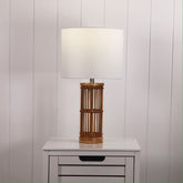 Medan Bamboo Table Lamp styled in a room