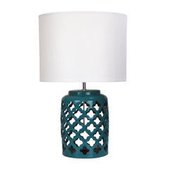 Casbah Teal Moorish Cut Ceramic Table Lamp product image 2