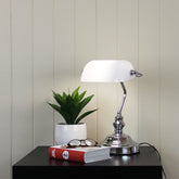 Bankers Touch ON/OFF Touch Lamp Bright Chrome styled in a room