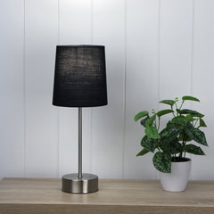 Lancet ON-OFF Touch Lamp Black Shade styled in a room