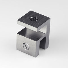 SHOWER GLASS HEADER BAR OVERPANEL FITTING SQUARE 10MM/10MM - BRUSHED GUNMETAL - Image 1