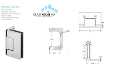 Perth Series Wall-to-Glass Offset Shower Screen Hinge Polished - Brushed Antique Brass