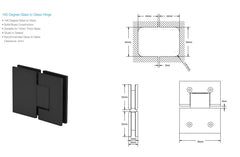 Perth Series 180 Degrees Glass-to-Glass Hinge - Polished Brass