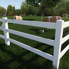 Oxworks 3 Rail Rural PVC Panel Kit - White - 2388mm Rails - - Image 2