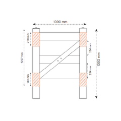 Oxworks 3 Rail Rural PVC Gate - White - 1000 x 1300mm - - Image 2
