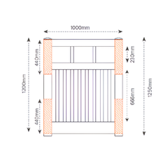 BRIDGEHAMPTON PVC 1000mm W x 1200mm H GATE, 7 Year Warranty