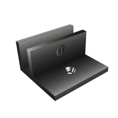 Frameless Shower Glass U BRACKET - SQUARE WITH HORIZONTAL LEG - for 10mm Glass - BRUSHED GUNMETAL